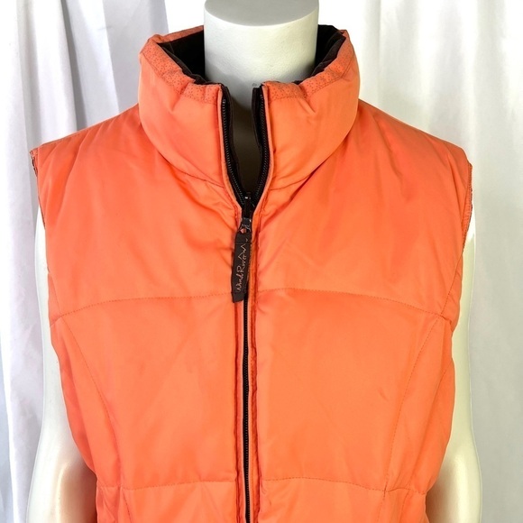 WINDRIVER REVERSIBLE PEACH  BROWN PUFFER SLEEVELESS JACKET FEATHER WOMEN SIZE XL - Picture 9 of 15